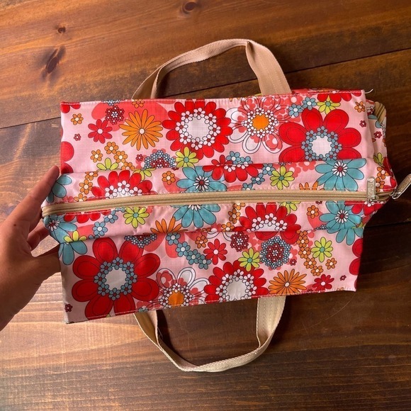 LeSportSac x Tokidoki Colorful Floral Tote Bag Purse Top Handle Weekender RARE - Picture 5 of 14